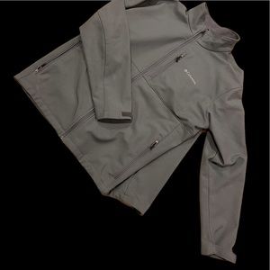 grey columbia windbreaker jacket